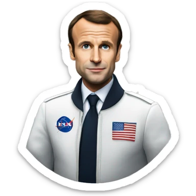 macron sur la lune sticker