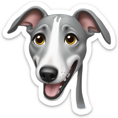 Grey whippet laughing with tears sticker