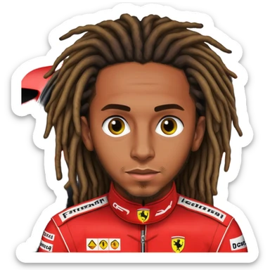 LEWIS HAMILTON IN FERRARI /half body/ dread locks sticker