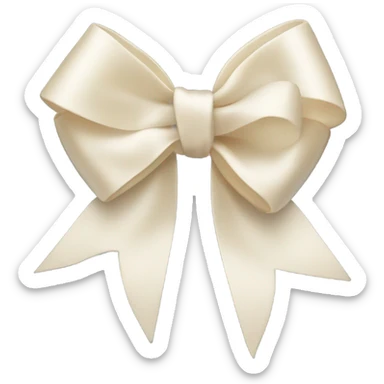 vanilla ribbon bow sticker