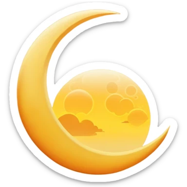 Moon crescent shaped sunrise sticker
