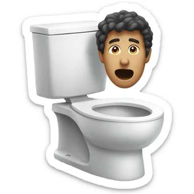 Man head  coming out of toilet  sticker