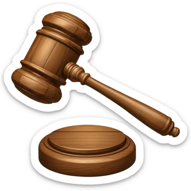 Courtroom Items, Gavel – wooden hammer used by the judge

 sticker