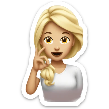 Blond woman blowing a kiss sticker