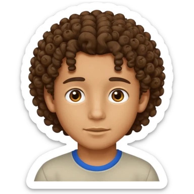 Hispanic boy with curly hair sticker