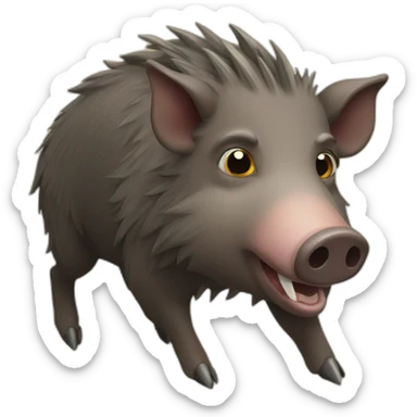 anthropomorphic wild boar sticker