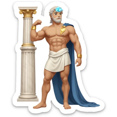 Zeus, whole body, leaning against sticker