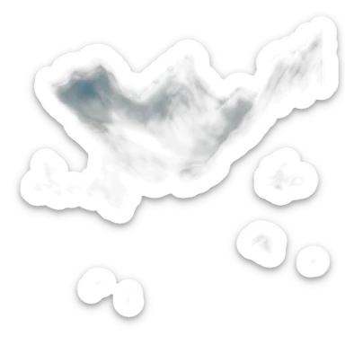 mountains with river sticker