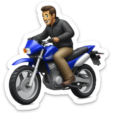 Man wheeling a Yamaha sticker