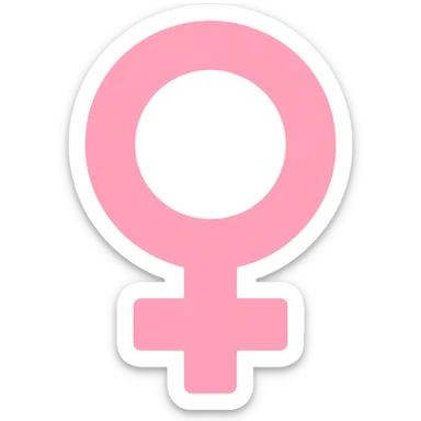 female gender symbol, flat pink, geometric minimal, color icon style, suitable for Discord role icon sticker
