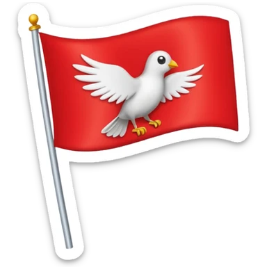 Make a emoji flag of Switzerland with a bird on top and make sure the bird is on the flag with no shadow sticker