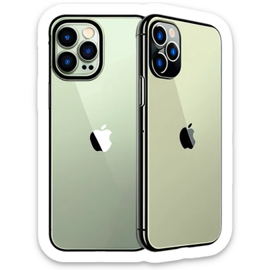 iPhone 15 Pro in natural titanium color with action button and triple camera sticker