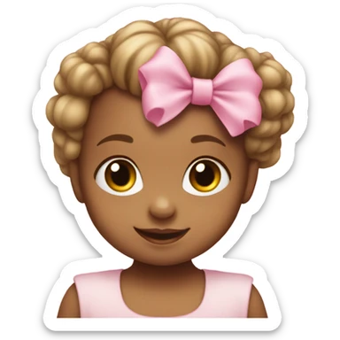 Baby girl with pink bow in her hair  sticker
