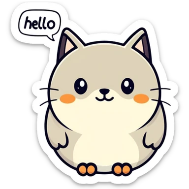 Furry saying hello sticker