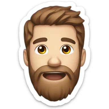 crying male streamer,brown hair, all about beard sticker