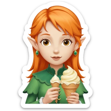 
a girl elf in orange hair with vanilla ice cream




 sticker