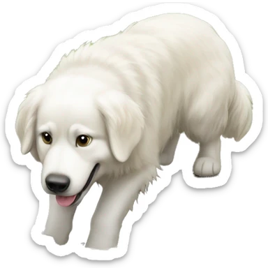 Great Pyrenees digging a hole sticker