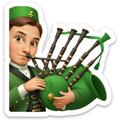 Green Bagpiper sticker