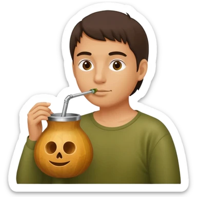 person drinking yerba mate sticker