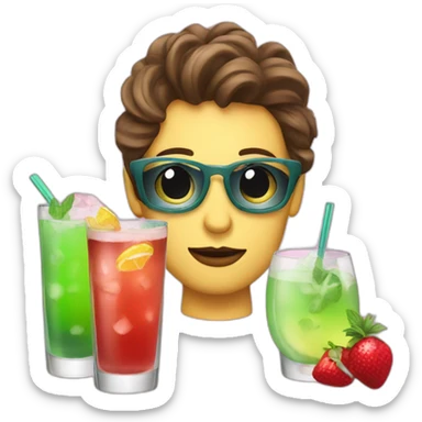 drinking cocktails at home sticker