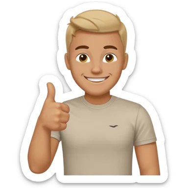 Buat gambar those bad tings guy dari sml yg sedang senang dan berikan jempol sticker