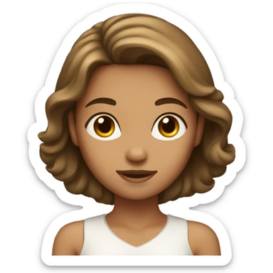 Girl with tan skin and brown hair  sticker