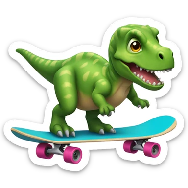 Dinosaur riding a skateboard sticker