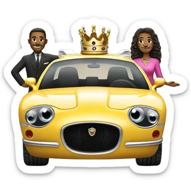 King and queen really happy with jaguar auto sticker