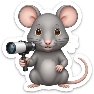 rat with telescope  sticker