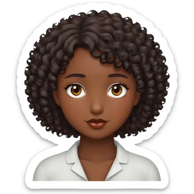 Curly girl with short hair and dark skin sticker