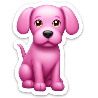 Pink dog ballon sticker