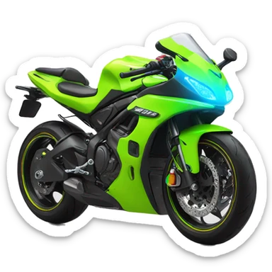 Supersport bike in neon colors sticker