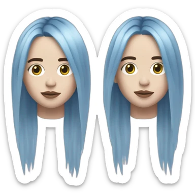 Billie eilish chanteuse 2018 cheveux bleus sticker