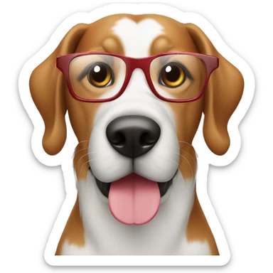 Dog with apple vision pro glass sticker