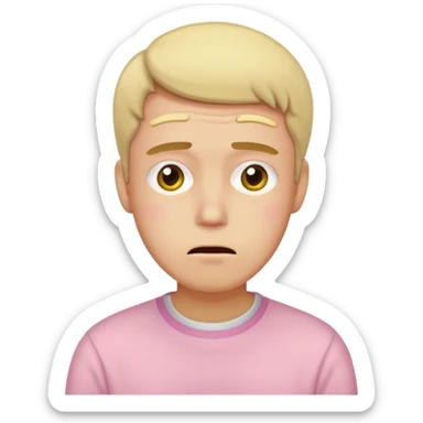 the embarrassed man in soft pink, beige and yellow pastel colors sticker