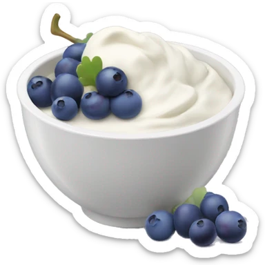 yoghurt bowl with grapes and blueberries sticker