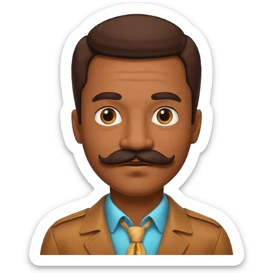 Retro 70s man face sticker