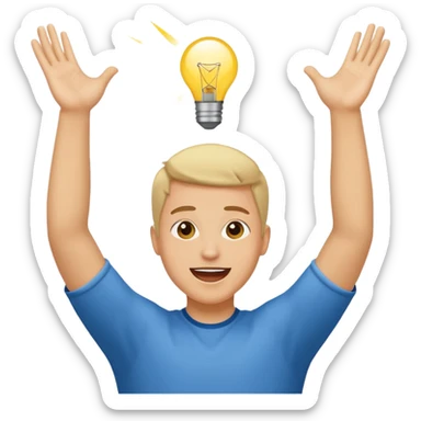 person raising both arms like at church sticker