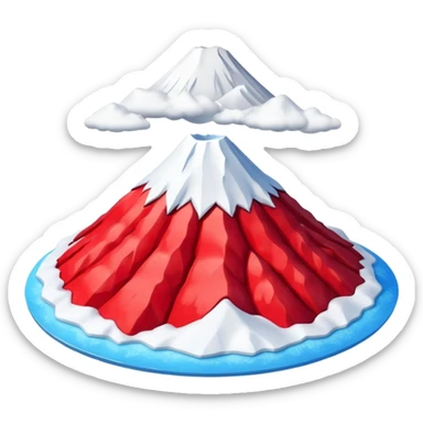 Create a 3D Mount Fuji with red color. sticker