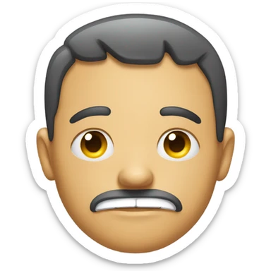 Male emoji with messed up face sticker