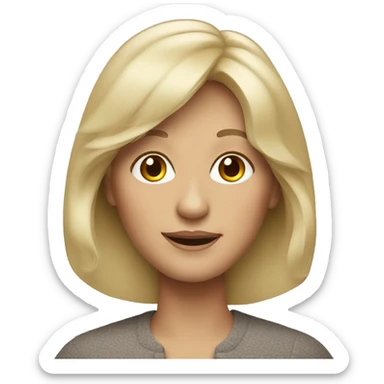 older lady long blonde hair bangs sticker