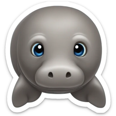 Blue-eyed brown manatee with raised fin sticker