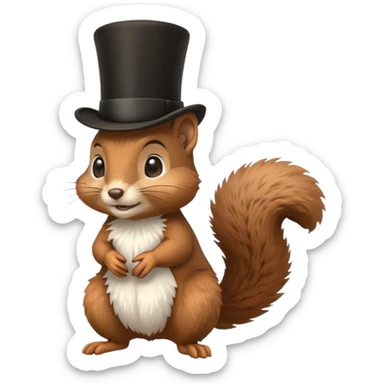 squirrel emoji with a top hat sticker