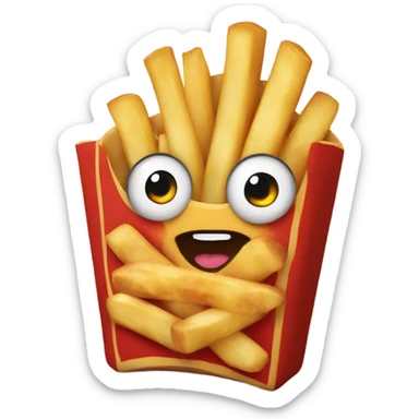 Pizza French fry sticker
