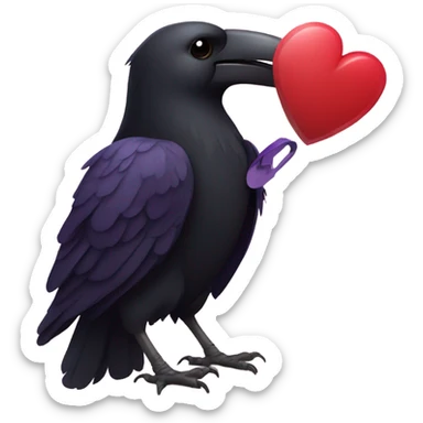 Raven delivering valentines  sticker
