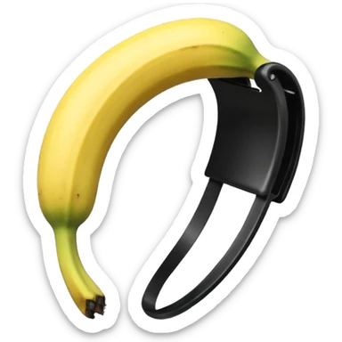 a curved, banana-shaped hair accessory with teeth on both sides that hinge together, designed to secure hair in a vertical ponytail or "banana curl" style sticker