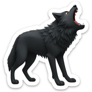 Black wolf howling  sticker