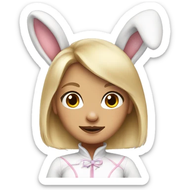 blonde girl in a bunny costume  sticker
