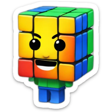 Rubix cube man sticker