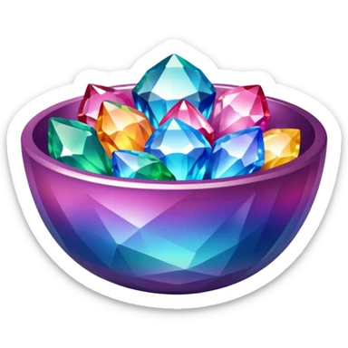 a bowl of colorful blinged crystal sticker